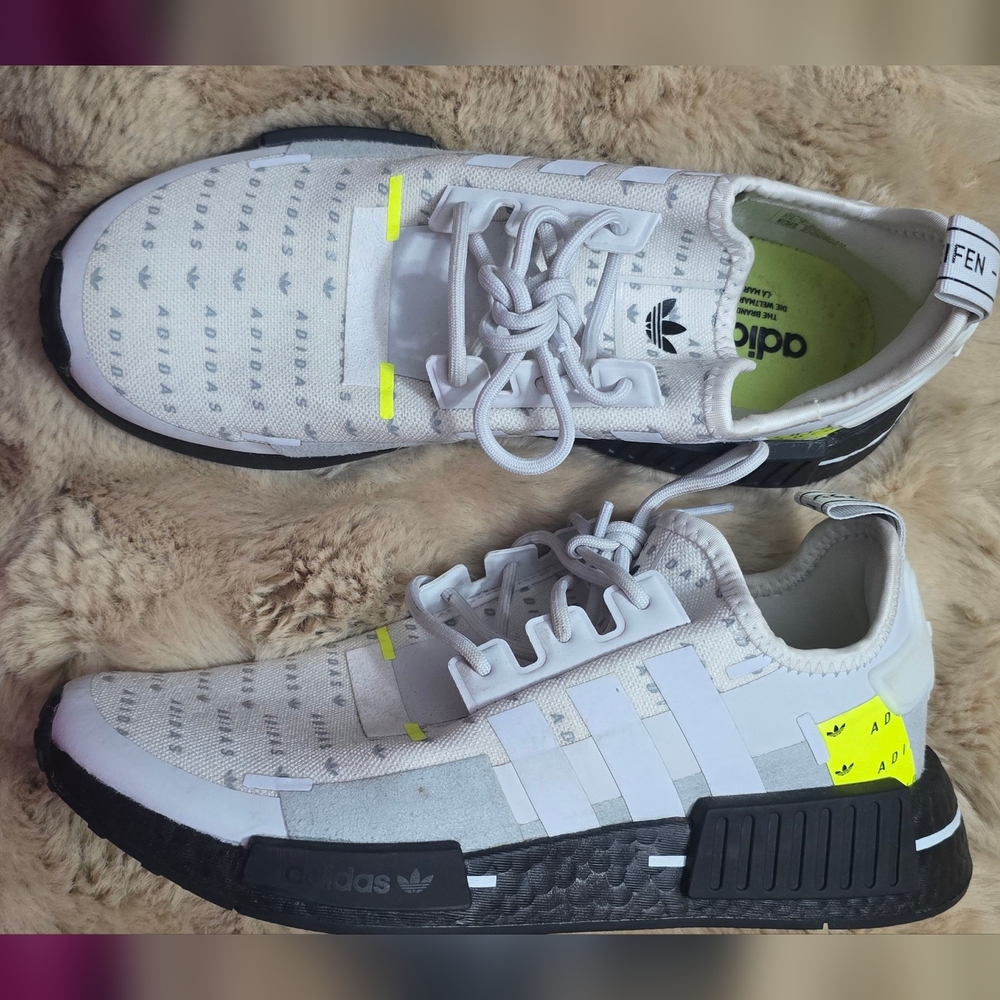 adidas NMD R1White Team Solar Yellow